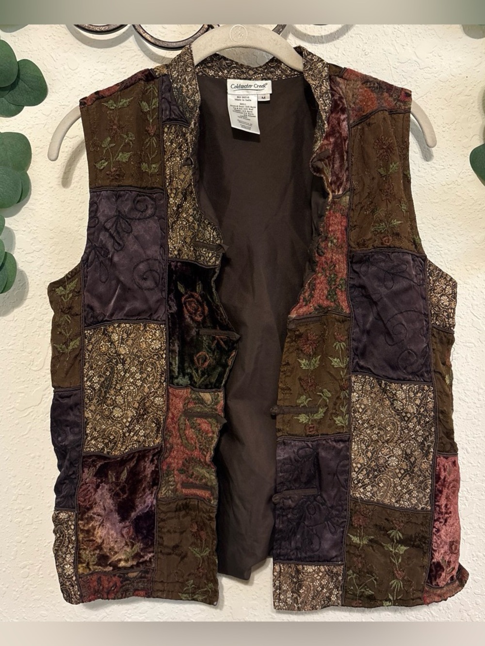 Vintage Whimsigoth Patchwork Velvet Wool Vest ✨
